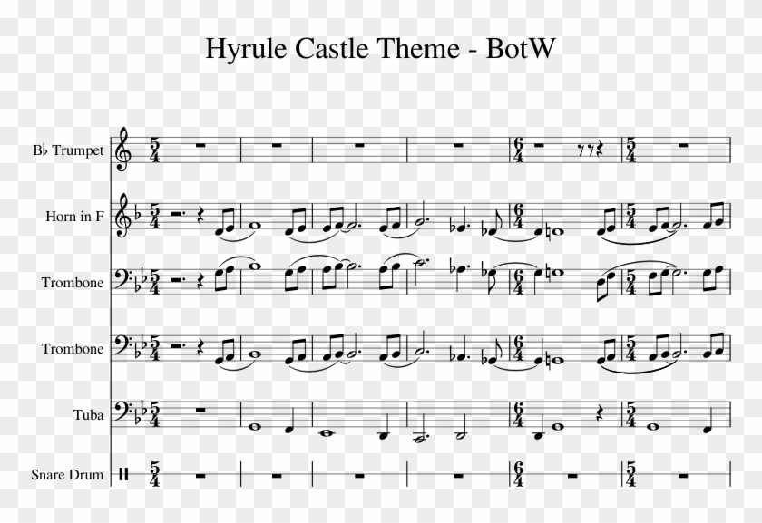 Hyrule Castle Theme - My Way Trumpet Notes Clipart #5733904