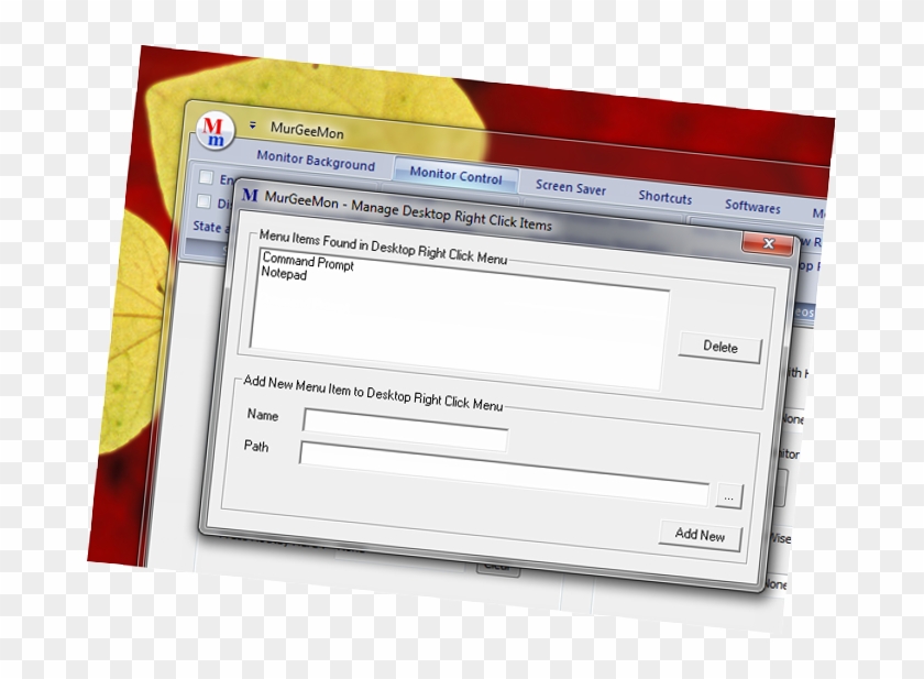 Add Menu To Desktop Right Click Menu - Utility Software Clipart #5734015