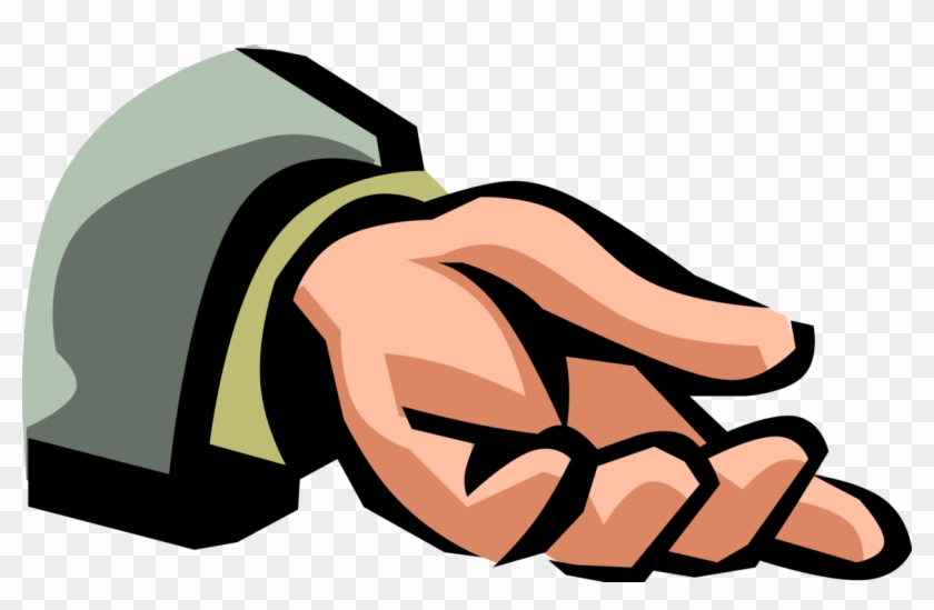 Vector Illustration Of Outstretched Hand Looking For - Outstretched Hand Handout Clipart - Png Download
