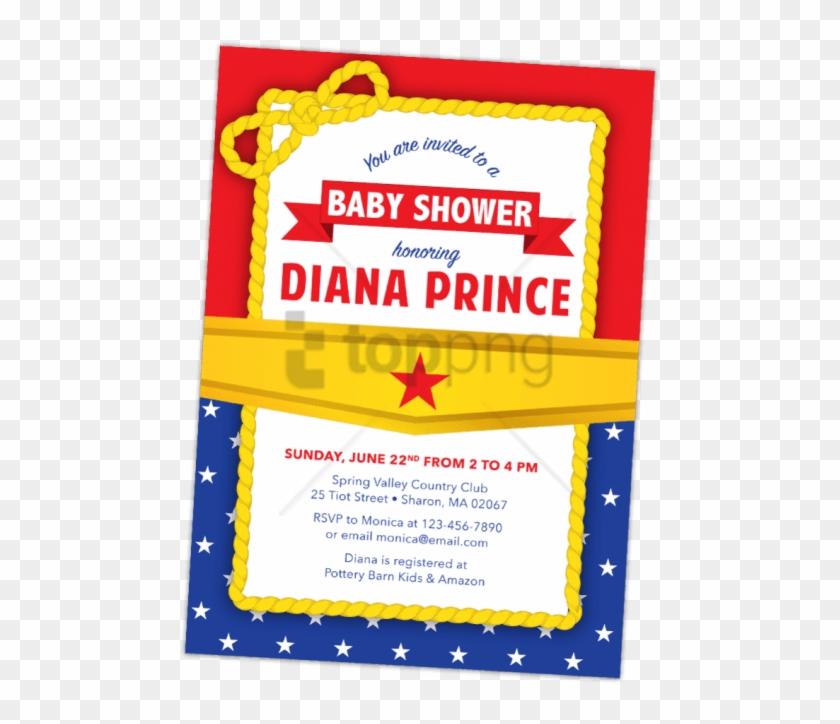Free Png Wonder Woman Baby Shower Invitations Png Image - Clipart Baby Wonder Woman Transparent Png #5736757