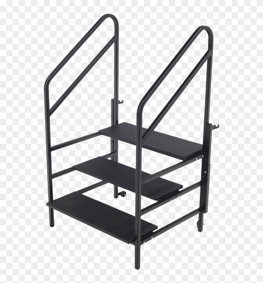 Amtab Stp3 Three Stage Step With Handrail For 24 Inch - Stairs Clipart #5736906