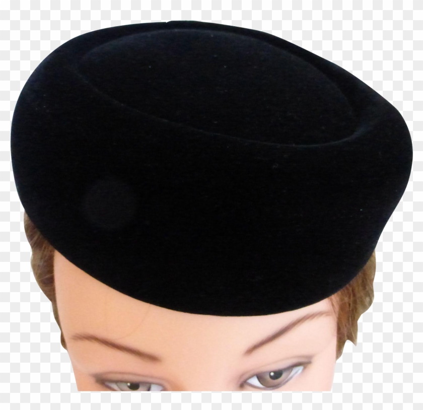 Download 1960's Black Velvet Pillbox Hat By Mr Headpiece Clipart Png
