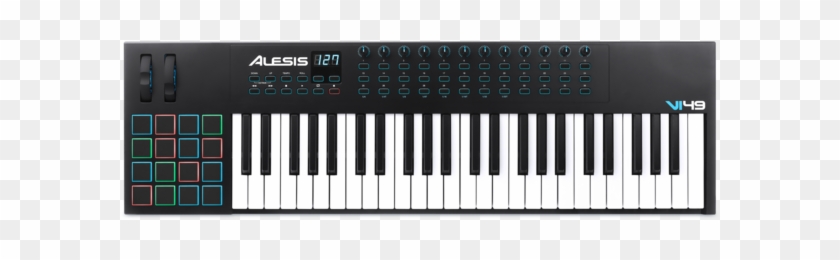 Alesis Vi49 Advanced 49-key Usb/midi Keyboard Controller - M Audio Code 61 Black Clipart