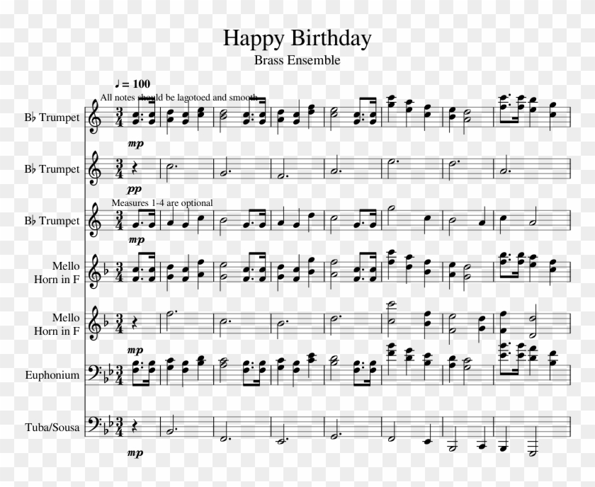 Birthday Horn Png - Sheet Music Clipart