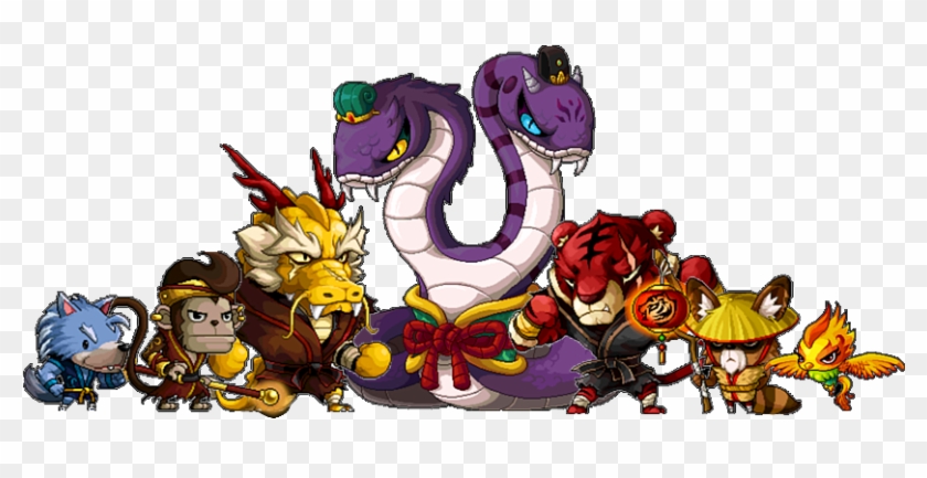 The Dragon And The Tiger From The Star Icon Notifier - Maplestory Gold Dragon Or Red Tiger Clipart #5739108
