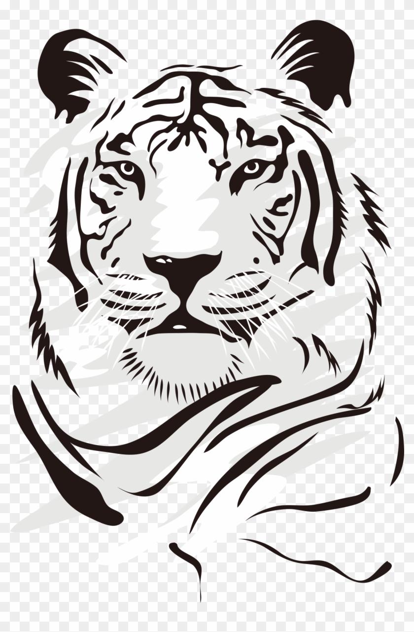 Tiger Euclidean Domineering Vector Png File Hd - Abstract Animal Line Drawings Clipart