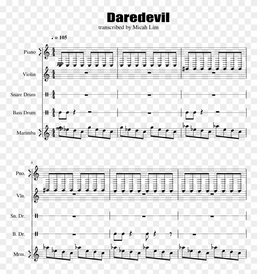 Daredevil Netflix Opening Theme - Daredevil Sheet Music Piano Numbers Clipart