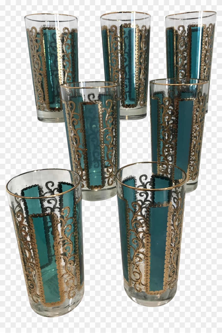 M#century Emerald Green & Gold Scroll Filigree Highball - Bangle Clipart #5740864