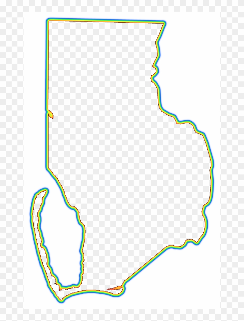 A Rainbow Outline Around A Map Of Gulf Clipart #5742502