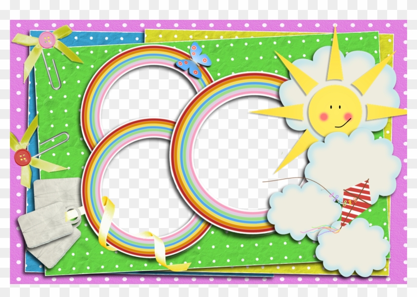 Rainbow Frame Photo Download - Детские Рамки Коллаж Clipart #5743384
