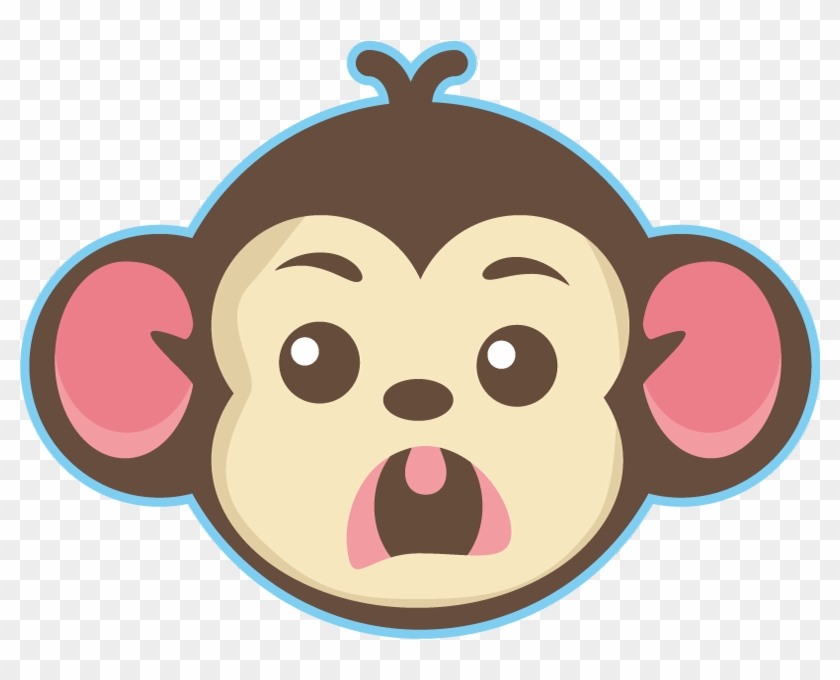 Cute Little Monkey Face - Cartoon Monkey Face Clipart #5744405