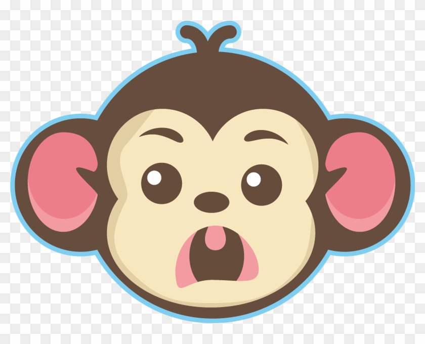 Cute Little Monkey Face - Cartoon Monkey Face Clipart