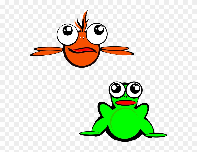 Fish Frog Cartoon Cartoon Characters Clip-art - Cartoon Fish And Frog - Png Download #5744800