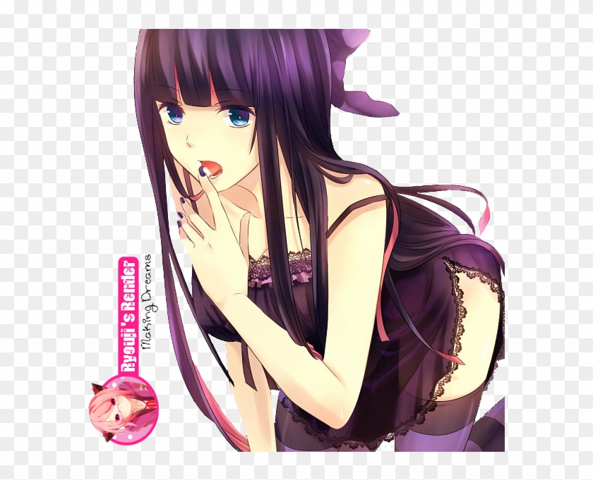 Sexy Purple Girl Render Photo 300 - Girls Hair Purple Anime Render Clipart #5744978