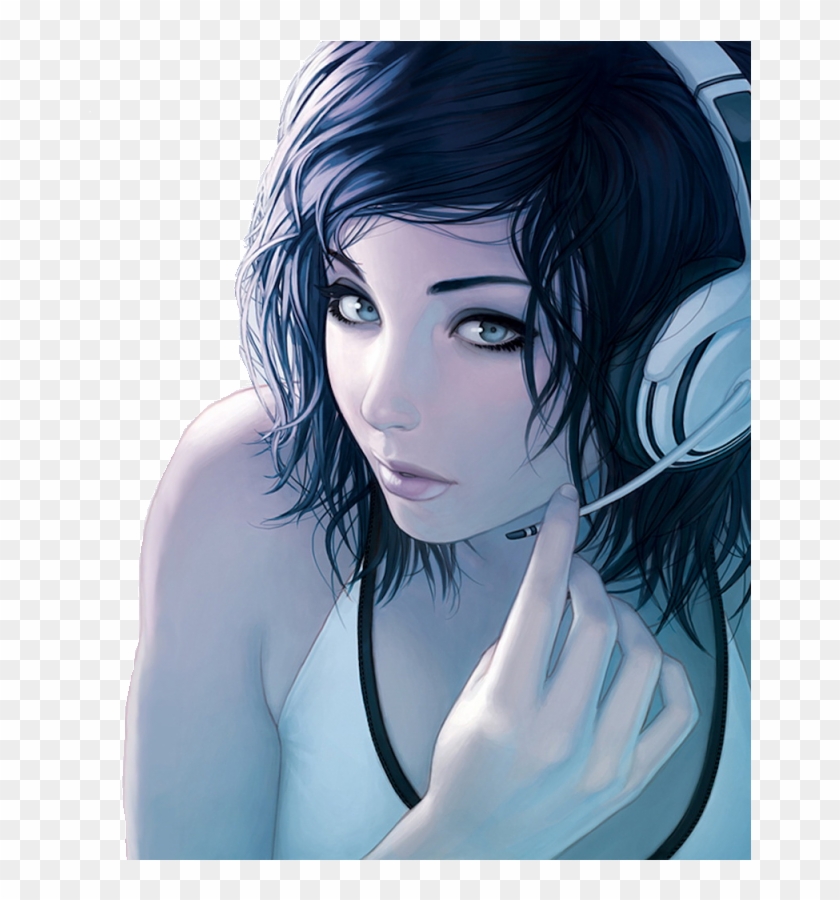 Headphones - Anime Girl With Headphones Clipart #5745364