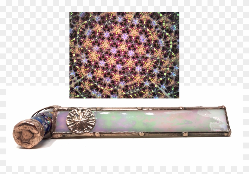 Sea Garden With Sand Dollar In Iridescent White Glass Clipart