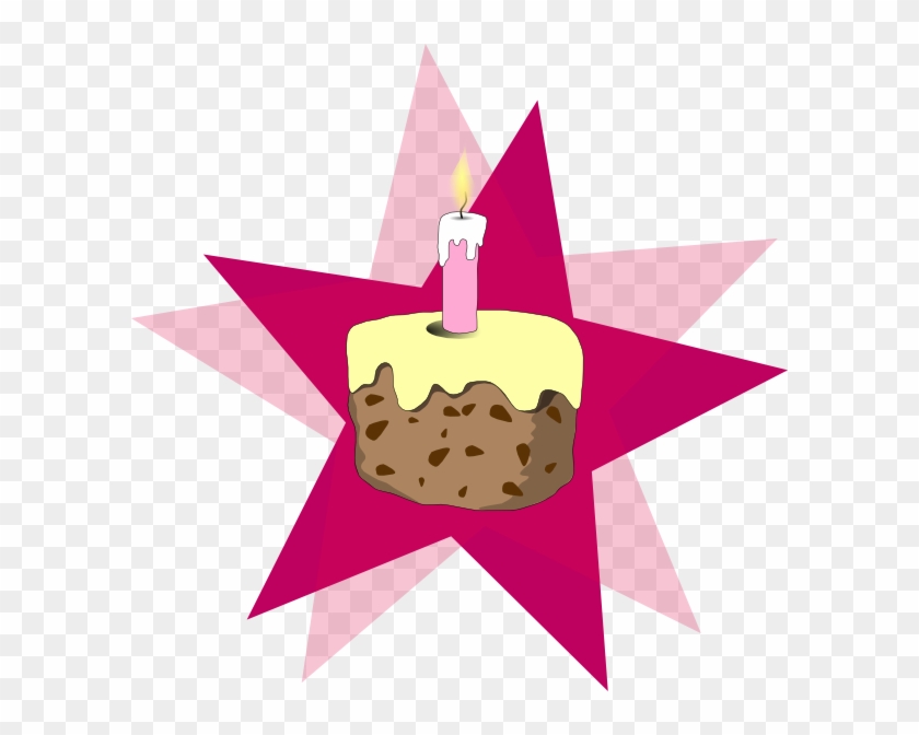 Cake With Candle Clipart #5745757