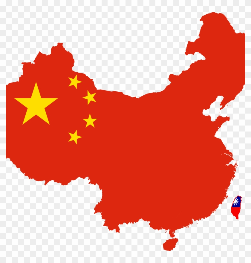Chinese Flag Map - Transparent China Map Flag Clipart #5746820