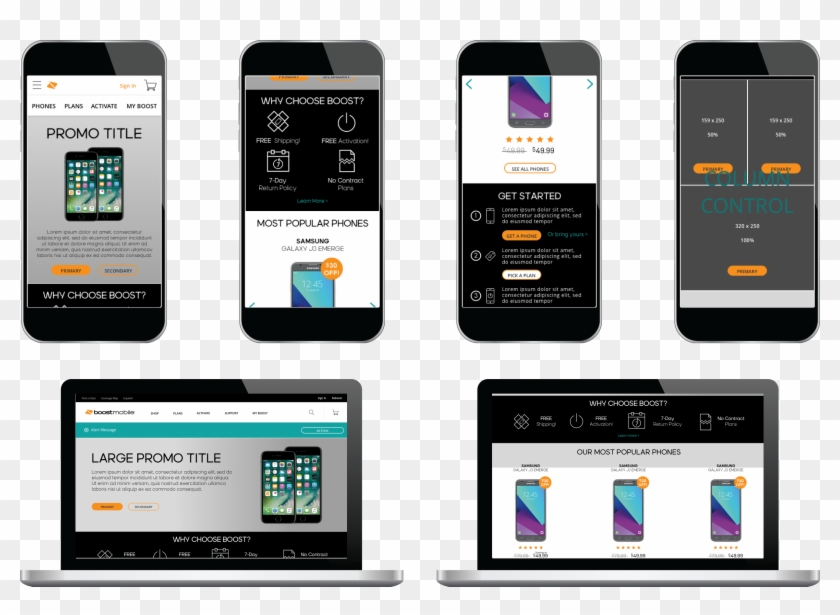 Boost Homepage Wireframes - Iphone Clipart