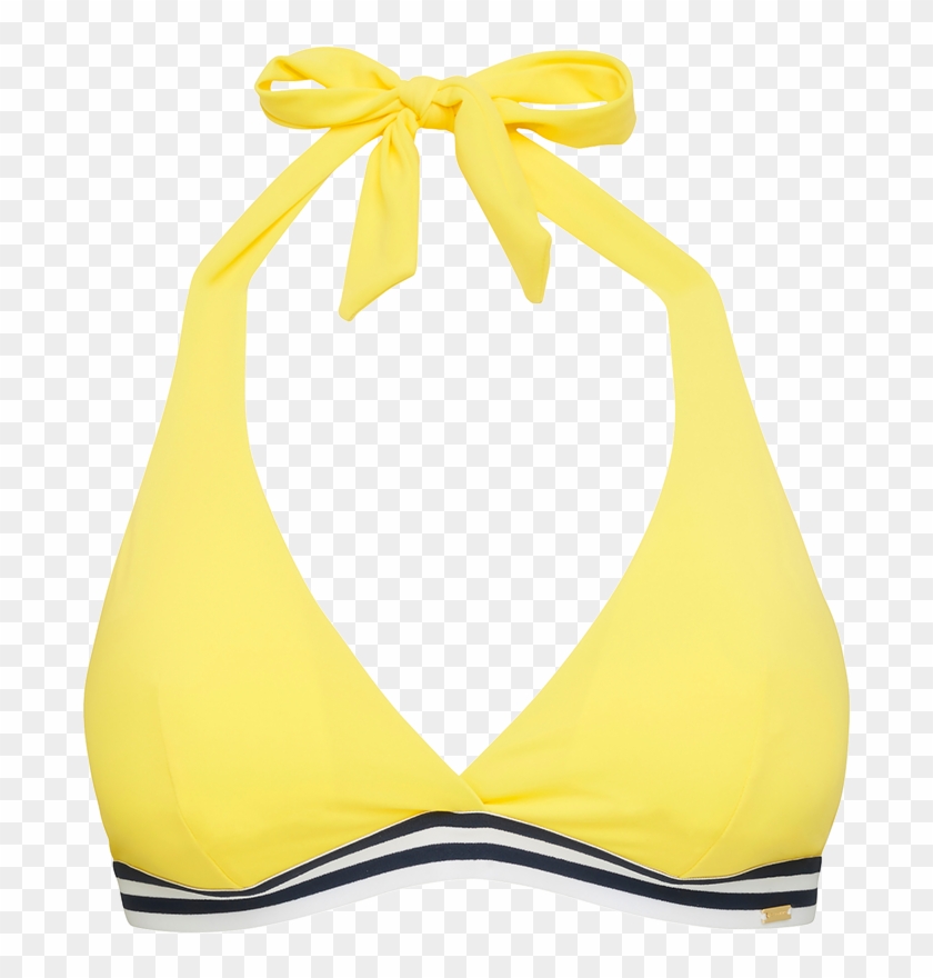 Triangle Bikini Bra Yellow - Brassiere Clipart