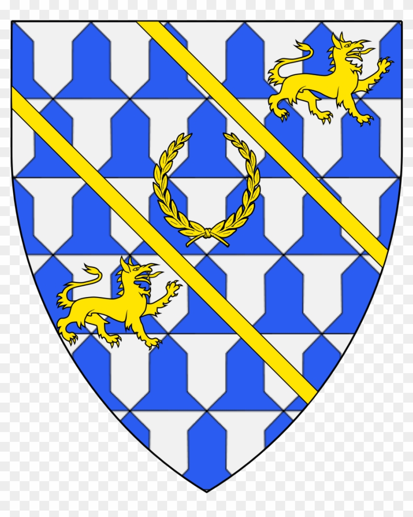 Vair, Two Bendlets And In Bend Sinister A Laurel Wreath - Robert 1st Earl Of Derby De Ferrers Clipart #5747903