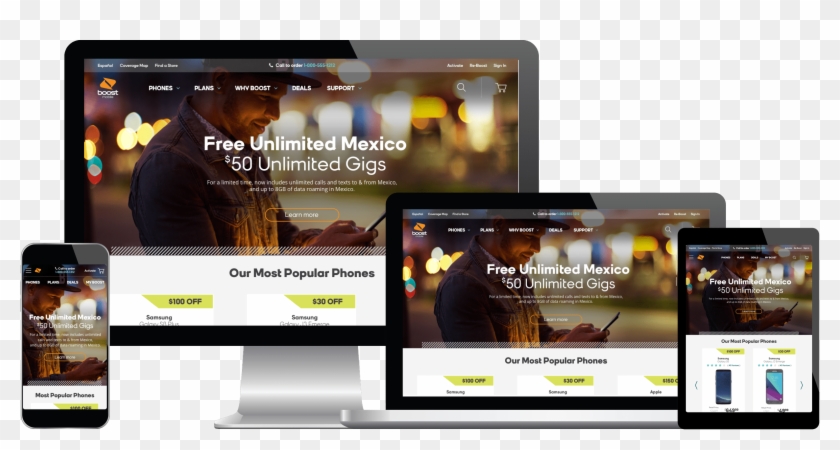 Boost Mobile Homepage Redesign - Website Clipart #5748056