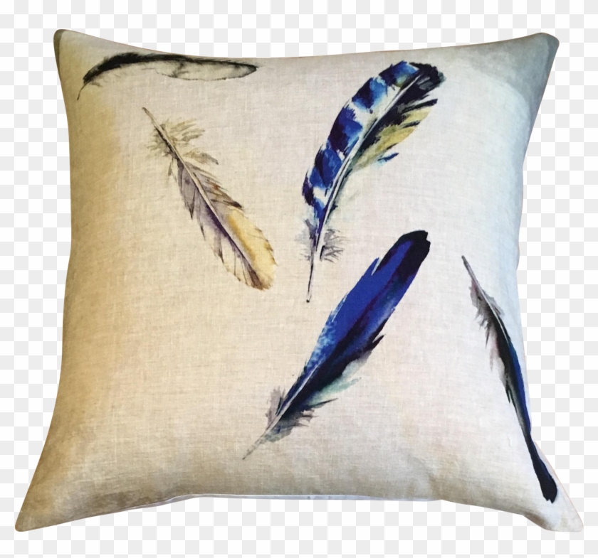 Watercolor Feathers Pillow On Chairish - Cushion Clipart