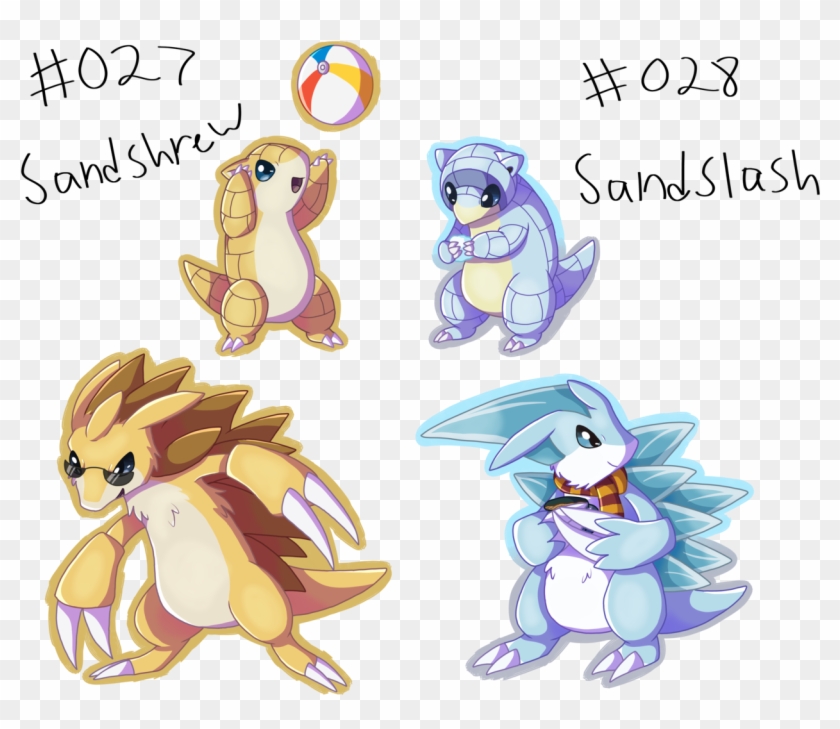 Sandshrew And Sandslash - Cartoon Clipart