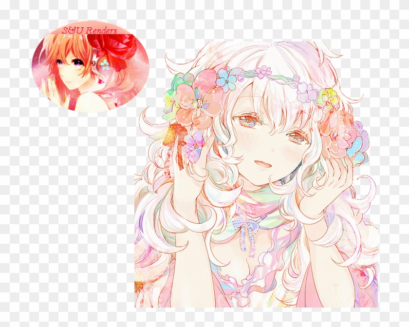 Anime Flower Girl Render , Png Download - Neko Anime Girl Icon Clipart