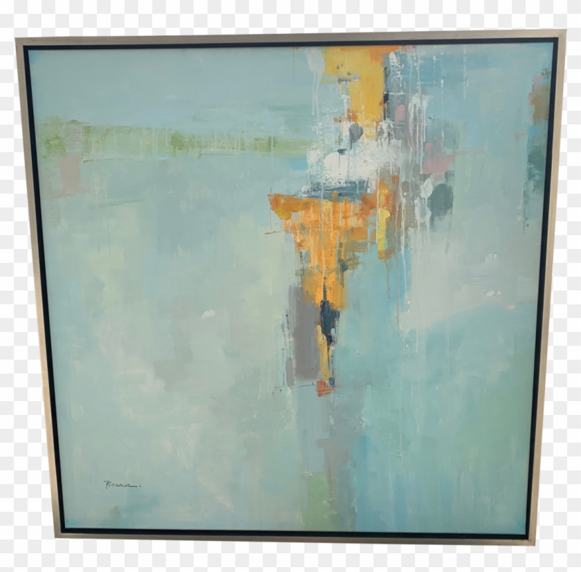 Original Abstract Oil On Canvas In Floating Silver - Painting Clipart #5750675