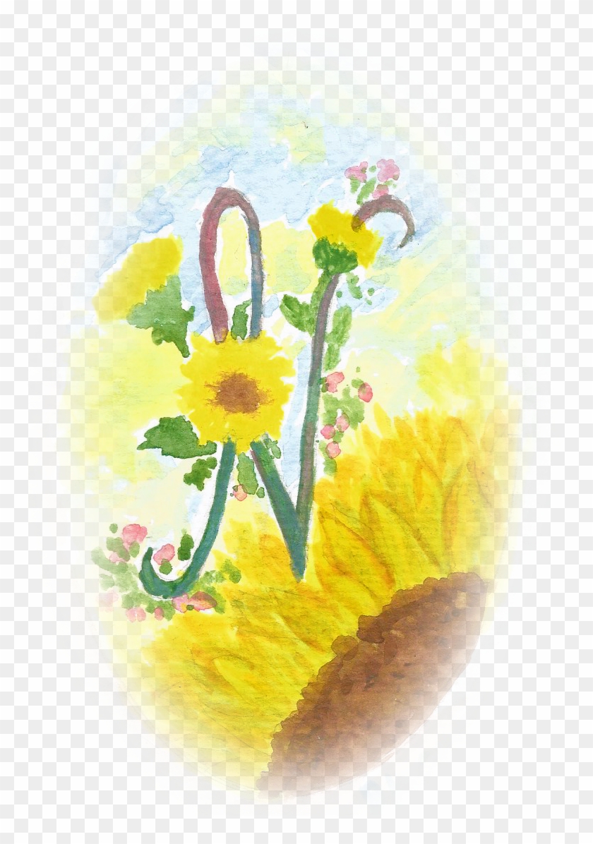 Watercolour Monogram N2 - Oxeye Daisy Clipart #5750795