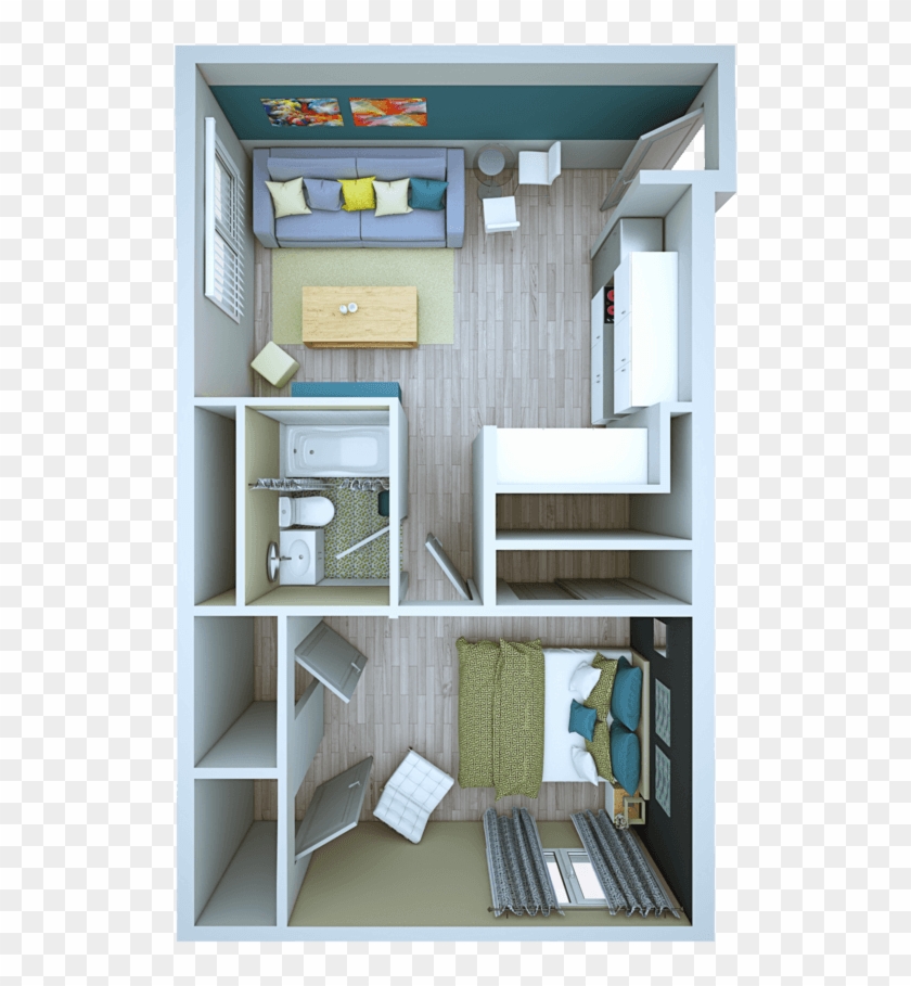 Vue At 3rd Top View Bedroom Bathroom Living Room - Shelf Clipart