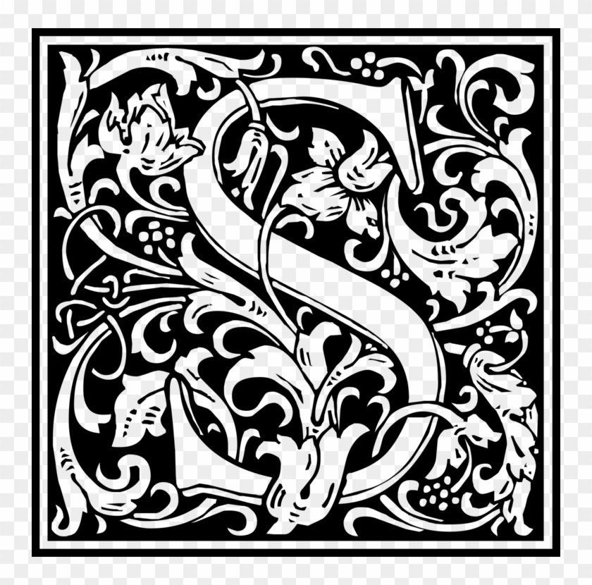 Letter Initial Alphabet Decorative Arts Zazzle - William Morris Letter S Clipart #5751881
