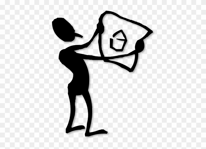 Silhouette Of A Man Reading Newspaper - Stick Man With Map Clipart #5752205