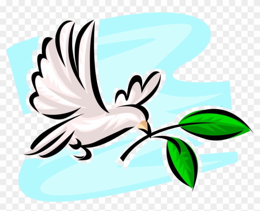 Vector Illustration Of Dove Of Peace Bird Secular Symbol - Vector Paz Png Clipart #5753547
