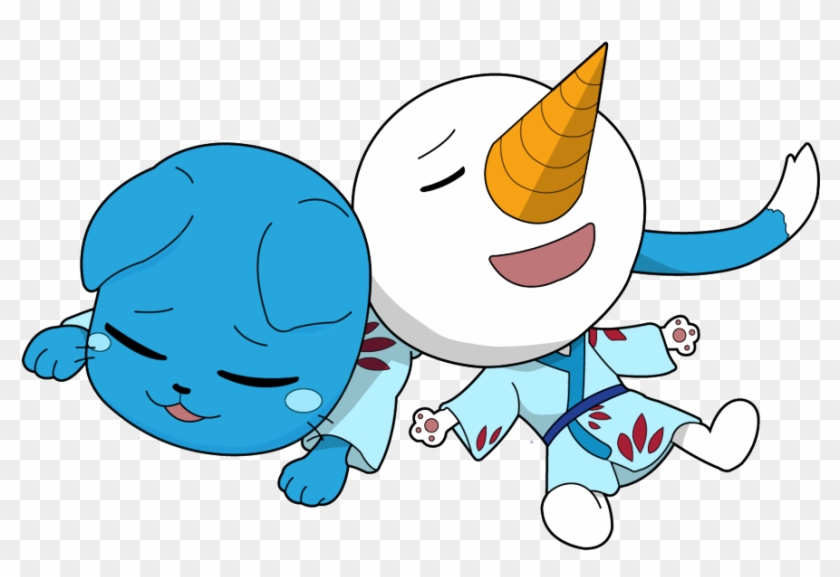 Render Happy And Plue By Sakamileo On - Fairy Tail Happy And Blue Clipart