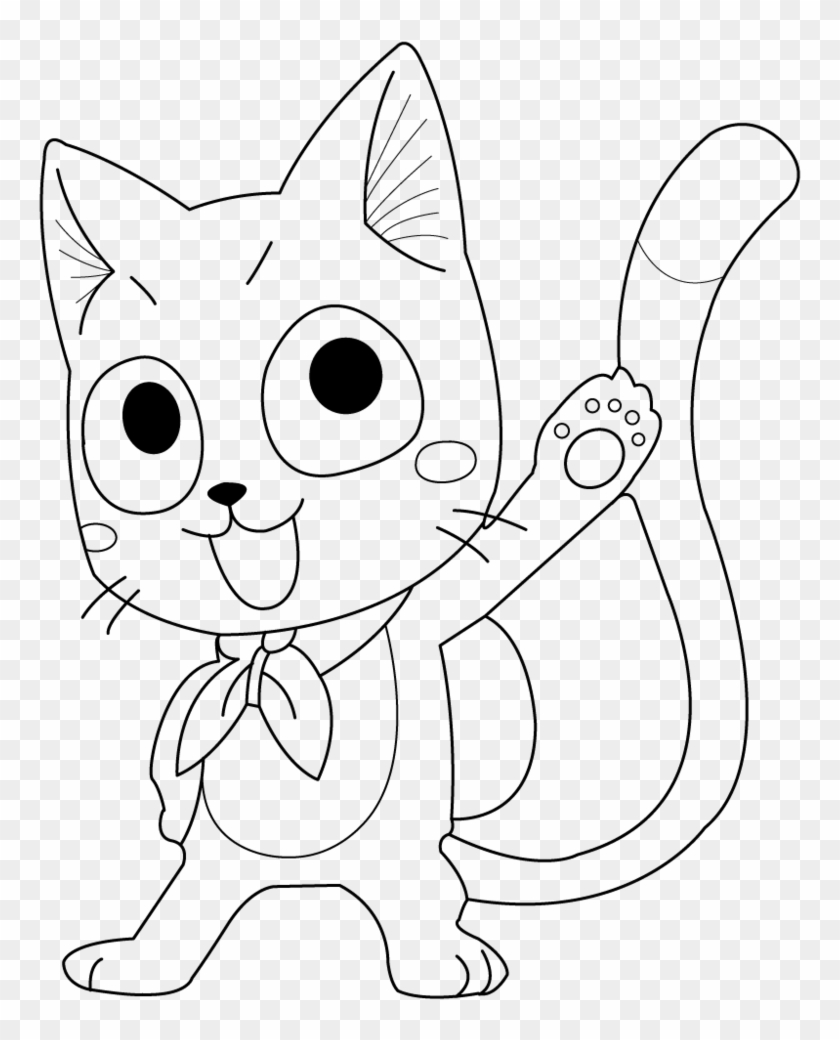 Happy Fairy Tail Coloring Page 5 By Megan - Black And White Fairy Tail Happy Clipart