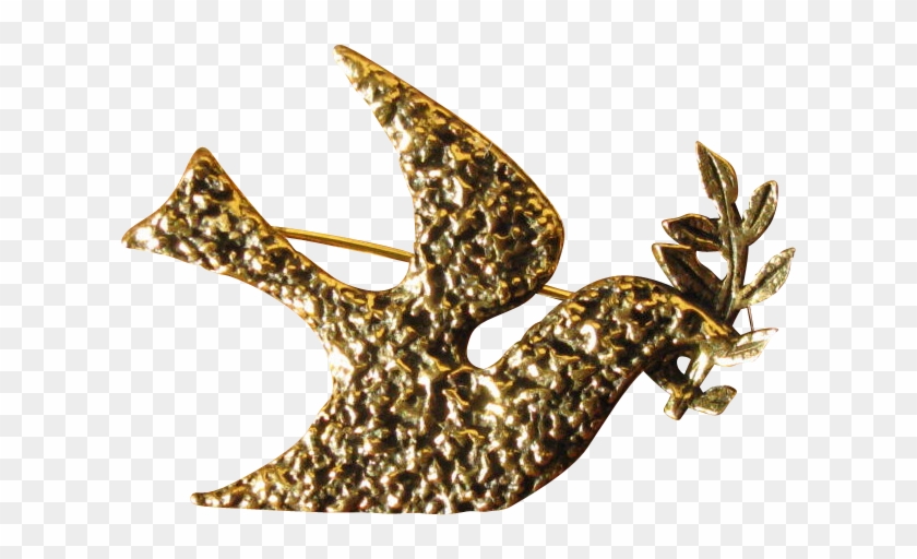 Vintage Zentall Dove & Olive Branch Pin - Craft Clipart