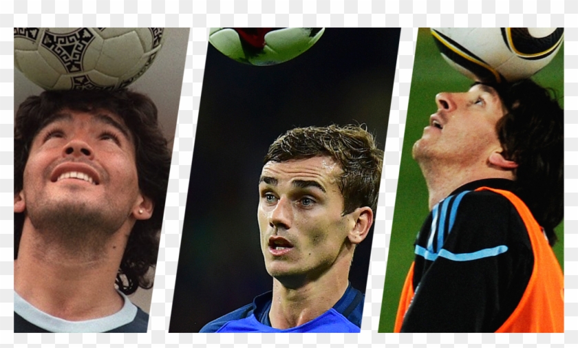 Griezmann - Maradona Con La Pelota En La Cabeza Clipart #5754615