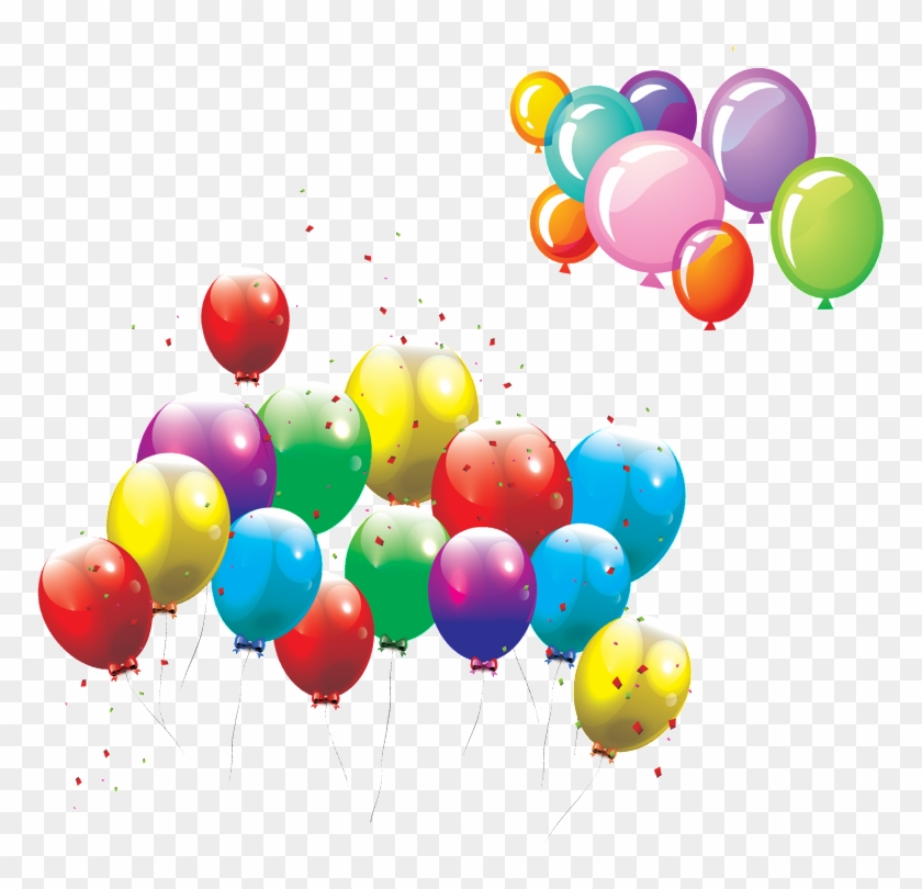 This Graphics Is Cartoon Multicolored Balloons Decorative - Balloons Birthday Png Clipart #5754616