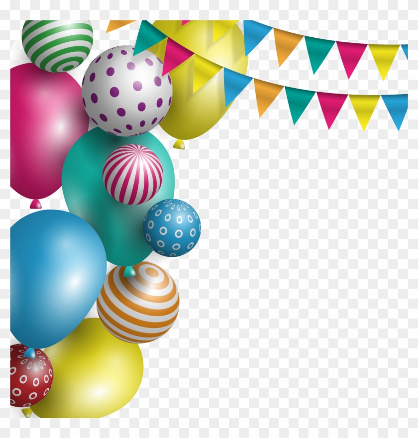 Balloon Party Birthday - Happy Birthday Background Clipart