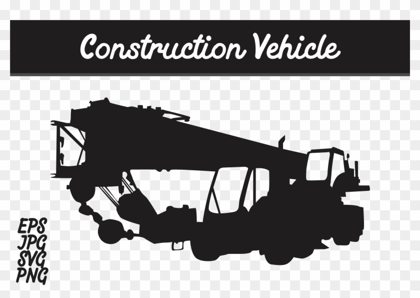 Construction Vehicle Silhouette Svg Vector Image Graphic - Batik Mega Mendung Vector Png Clipart