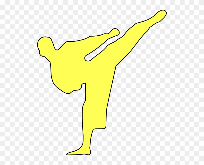 Martial Arts Silhouettes Yellow Clipart #5755415