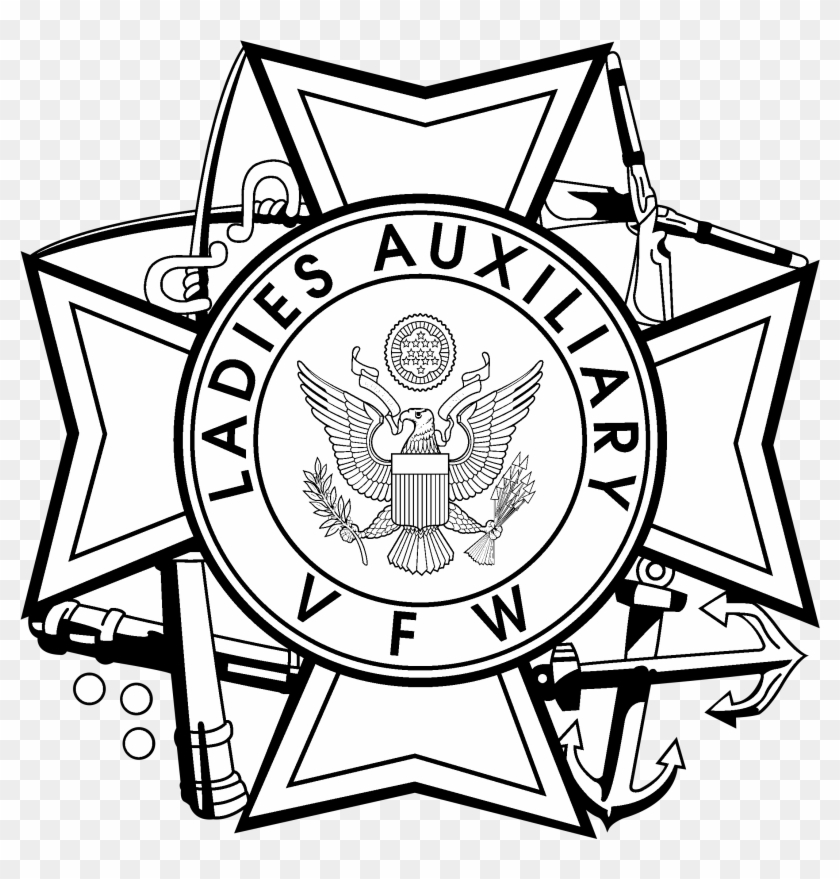 Vfw Logo Black And White - Vfw Ladies Auxiliary Clipart #5755721