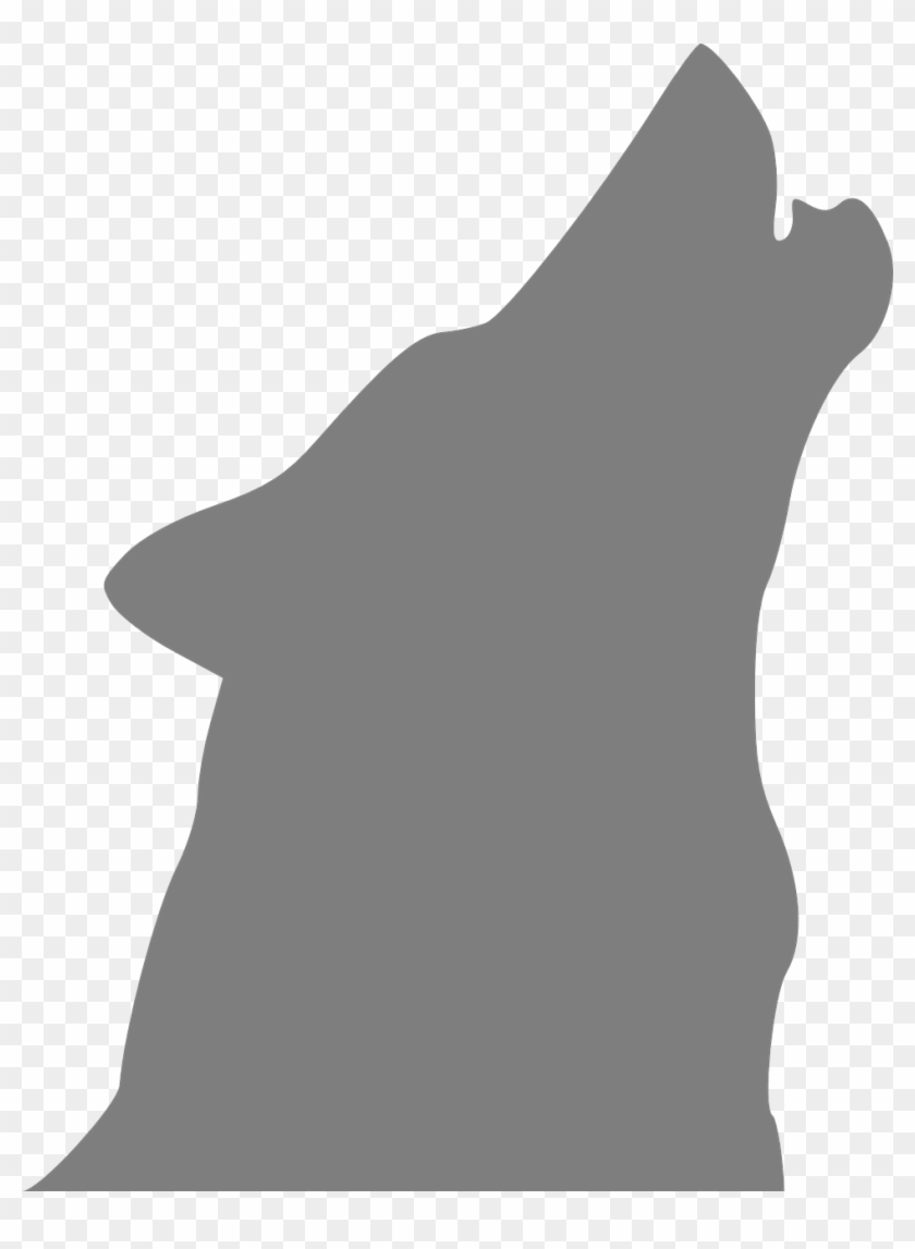 Vector Graphics,free Pictures - Outline Of Howling Wolf Clipart #5757524