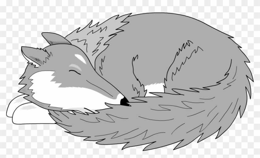 Sleeping Wolf - Illustration Clipart