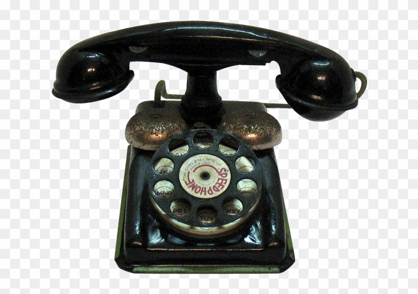 Vintage Old Toy Metal Rotary Phone 1930-40s Good Condition - Rotary Phone Png Clipart #5758612