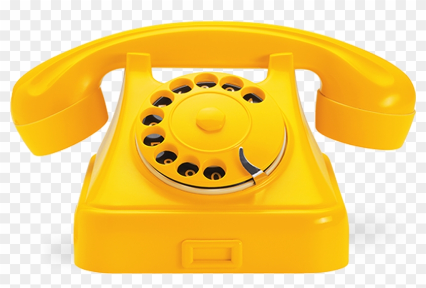 Yellow Rotary Dial Telephone - Corded Phone Clipart #5759391