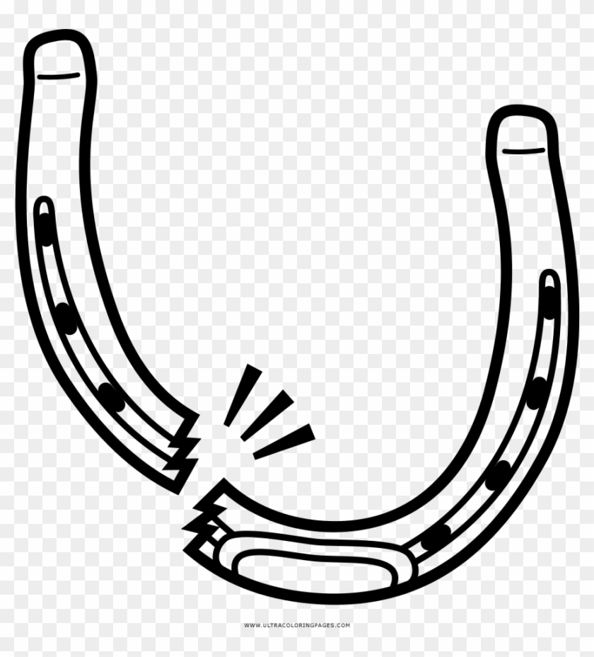Broken Horseshoe Coloring Page - Herradura De Caballo Para Colorear Clipart