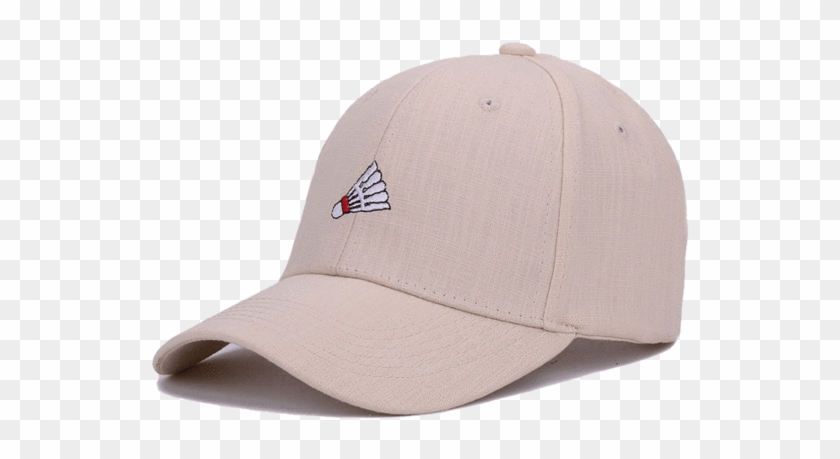 A Beige Baseball Cap That Shows A Badminton Shuttlecock - Baseball Cap Clipart #5760393